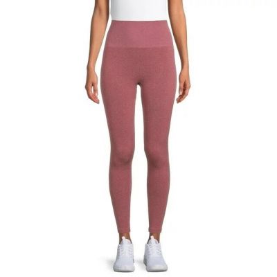 Warner's Womens Twill Seamless Shaping Fashion Leggings Pink Heather 2X/3X $30